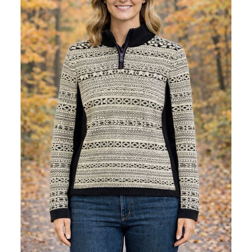 SKYR Athletic Vintage fairisle mixed media quarter sweater L